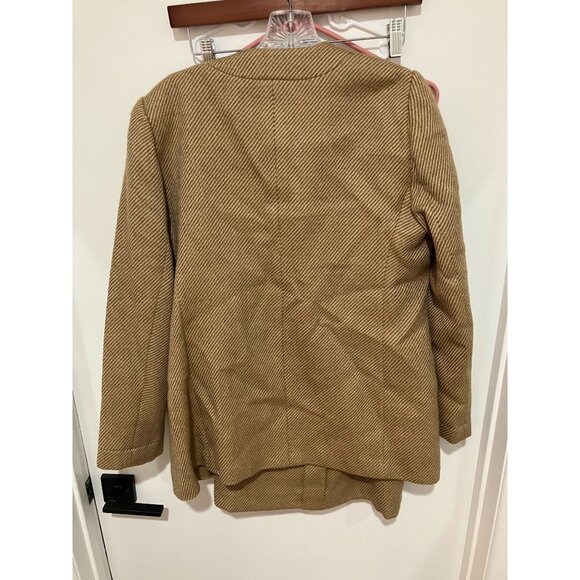 Carlisle Women's Vintage 70's 100% Wool Skirt Suit, Tan/Brown, Size 8 - Picture 4 of 7